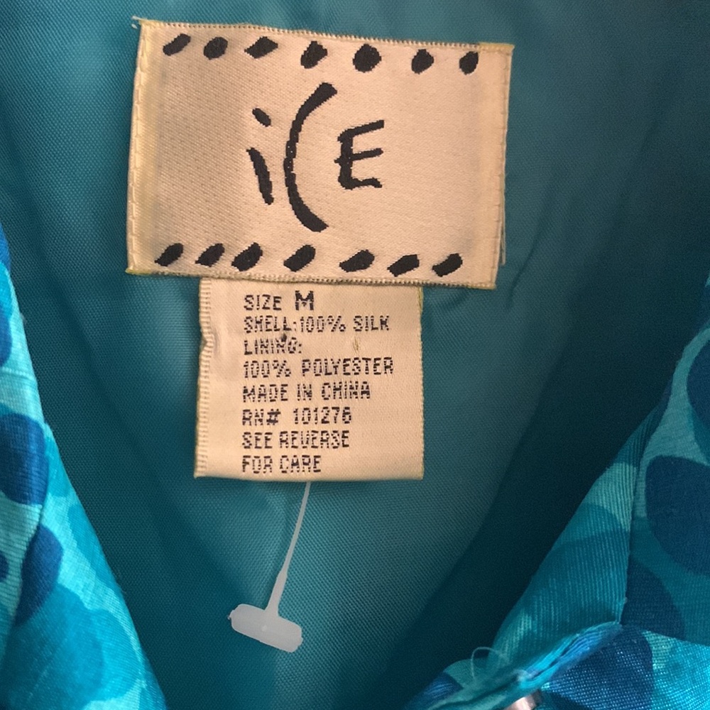 Ice Blue Patterned Blouse - Picture 2 of 9